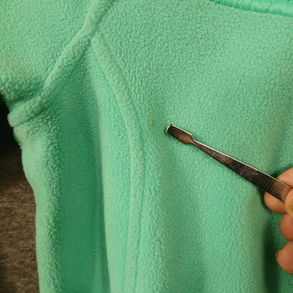 Talbots Quilt Detail Fleece Full Zip Jacket Women's Petite Small Green - Picture 3 of 12
